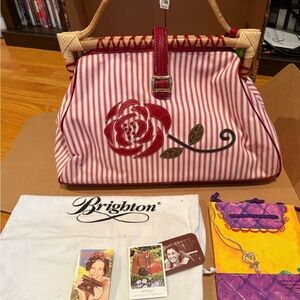 Brighton Red and White Striped Women's Bag